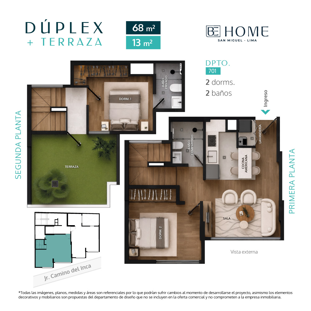 Tipología dúplex 81m2